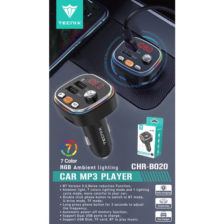 شارژر فندکی تکنیکس (Tecnix) مدل CHR-B020 | ۳۰ وات PD + QC 4.0+
