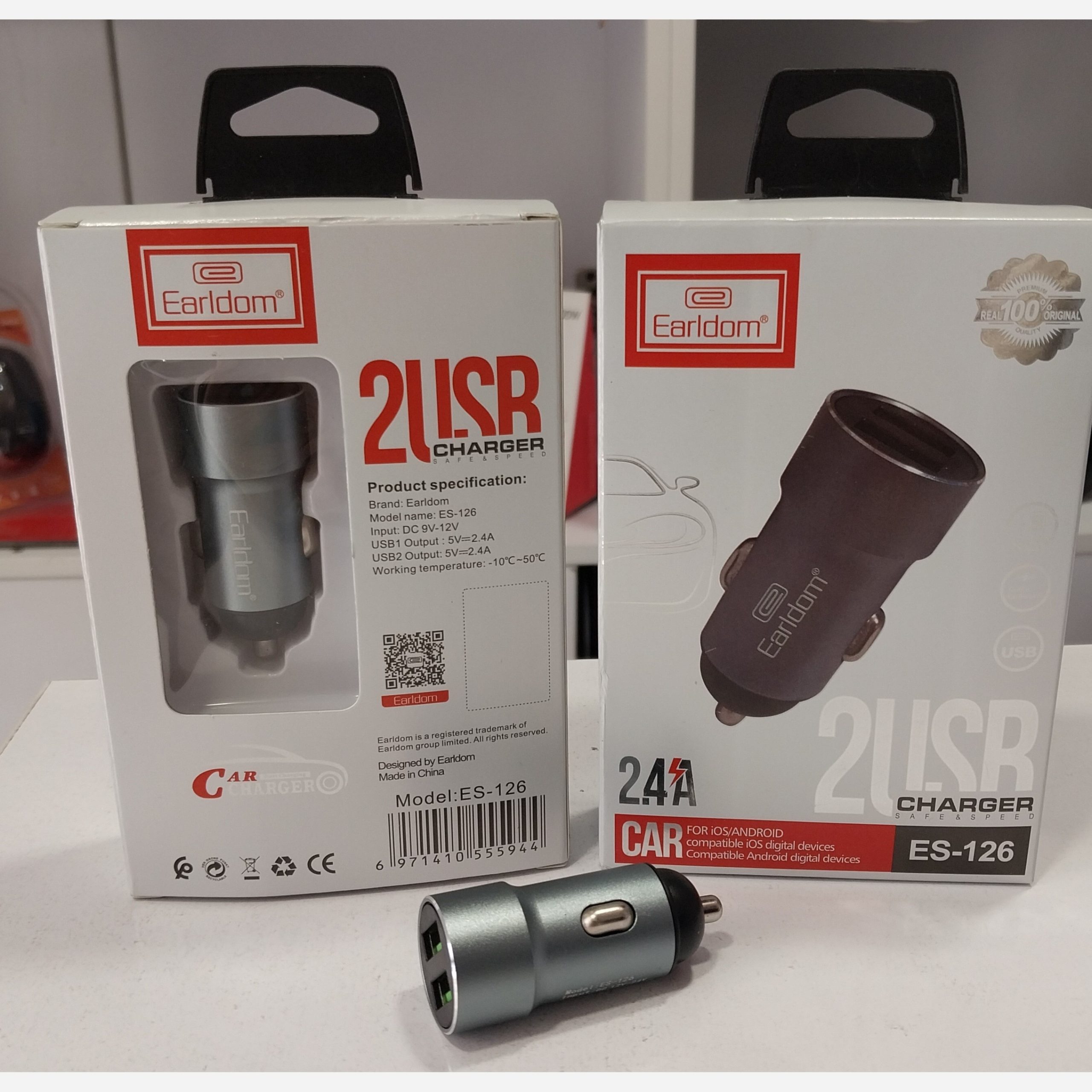 شارژر فندکی ارلدوم (Earldom) مدل ES-126 | دو پورت USB